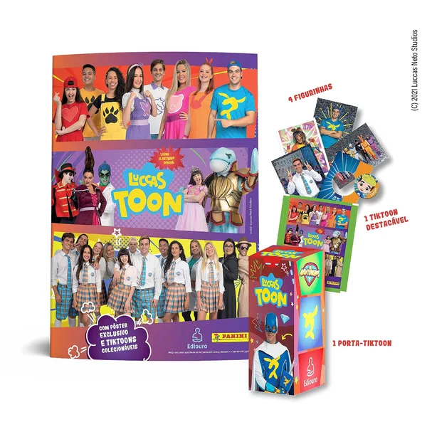Livro Ilustrado oficial Luccas Toon - Brochura + 10 envelopes de cromos